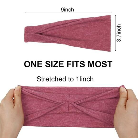 Wide non slip headbands for women stretchy workout yoga running hair accessories - Picture 2 of 6